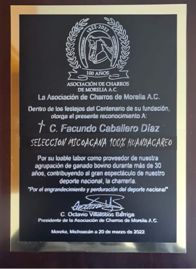 Reconocimiento 2022: placa o trofeo